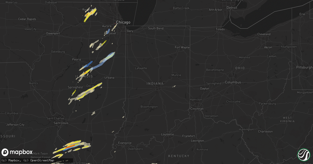 Hail map in Indiana on April 30, 2022