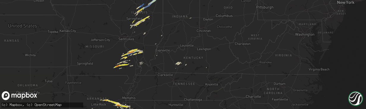Hail map in Kentucky on April 30, 2022