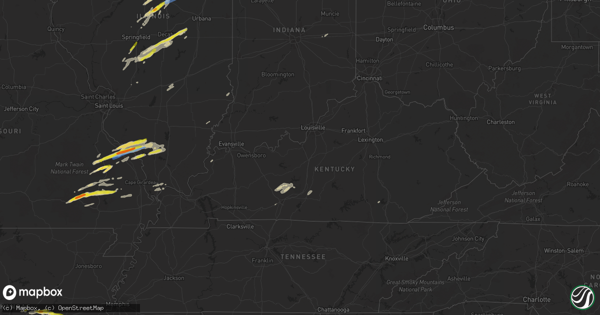 Hail map in Kentucky on April 30, 2022