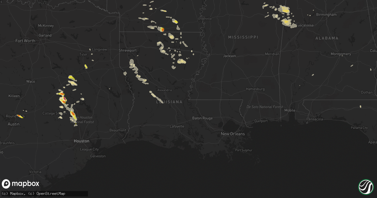 Hail map in Louisiana on April 30, 2022