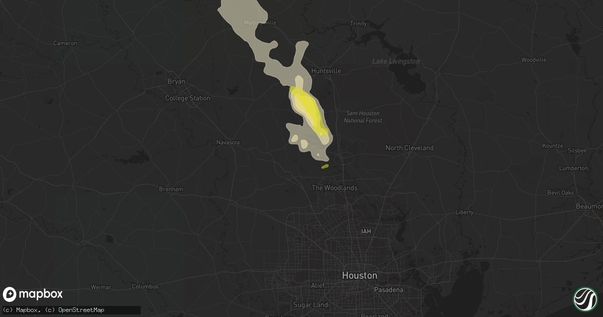 Hail map in Montgomery, TX on April 30, 2022