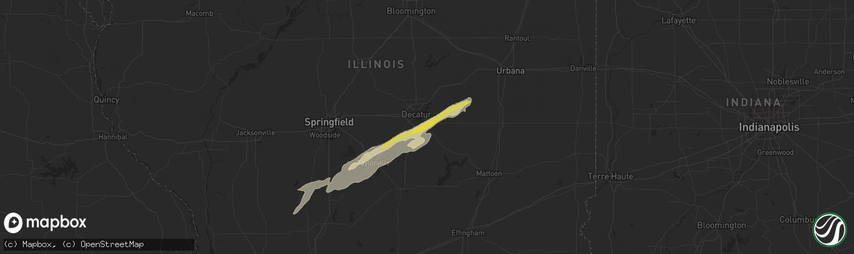 Hail map in Mt Zion, IL on April 30, 2022