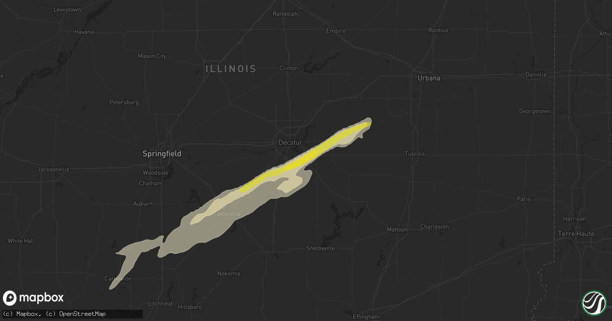Hail map in Mt Zion, IL on April 30, 2022