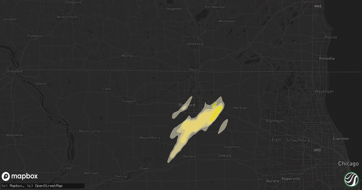 Hail map in Rockford, IL on April 30, 2022