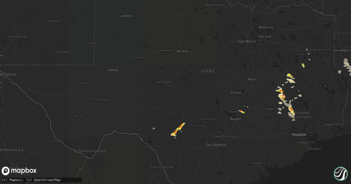 Hail map in Texas on April 30, 2022