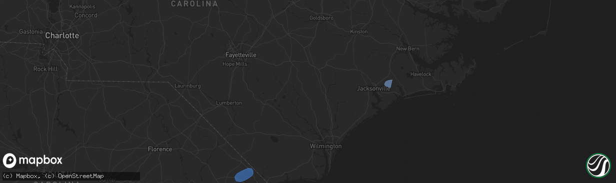 Hail map in Maysville, NC on April 30, 2023