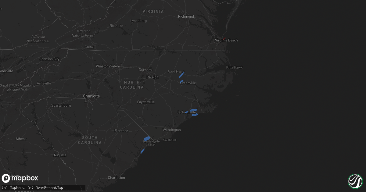 Hail map in South Carolina on April 30, 2023