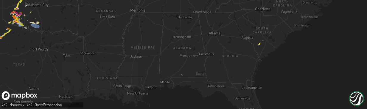 Hail map in Alabama on April 30, 2024