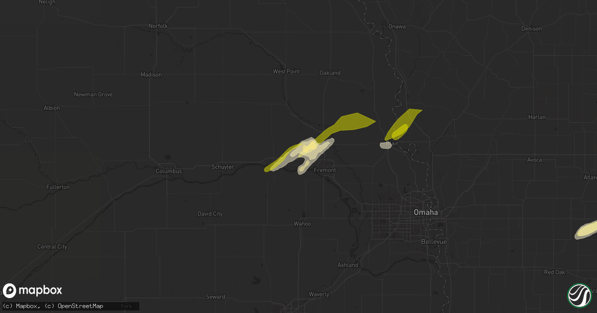 Hail map in Ames, NE on April 30, 2024