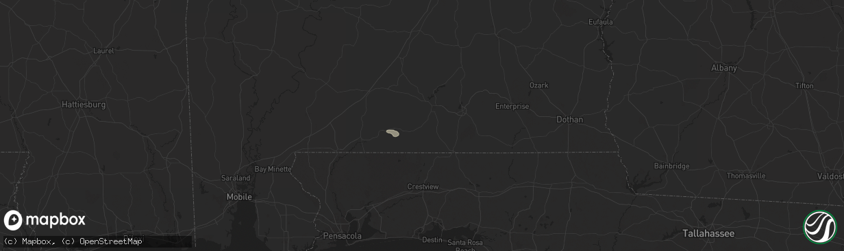 Hail map in Andalusia, AL on April 30, 2024