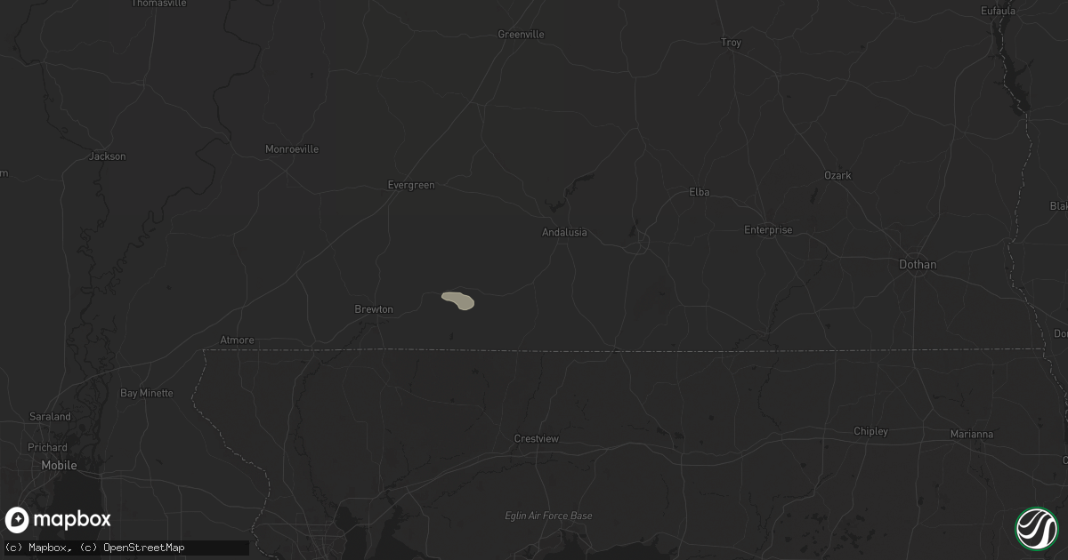 Hail map in Andalusia, AL on April 30, 2024