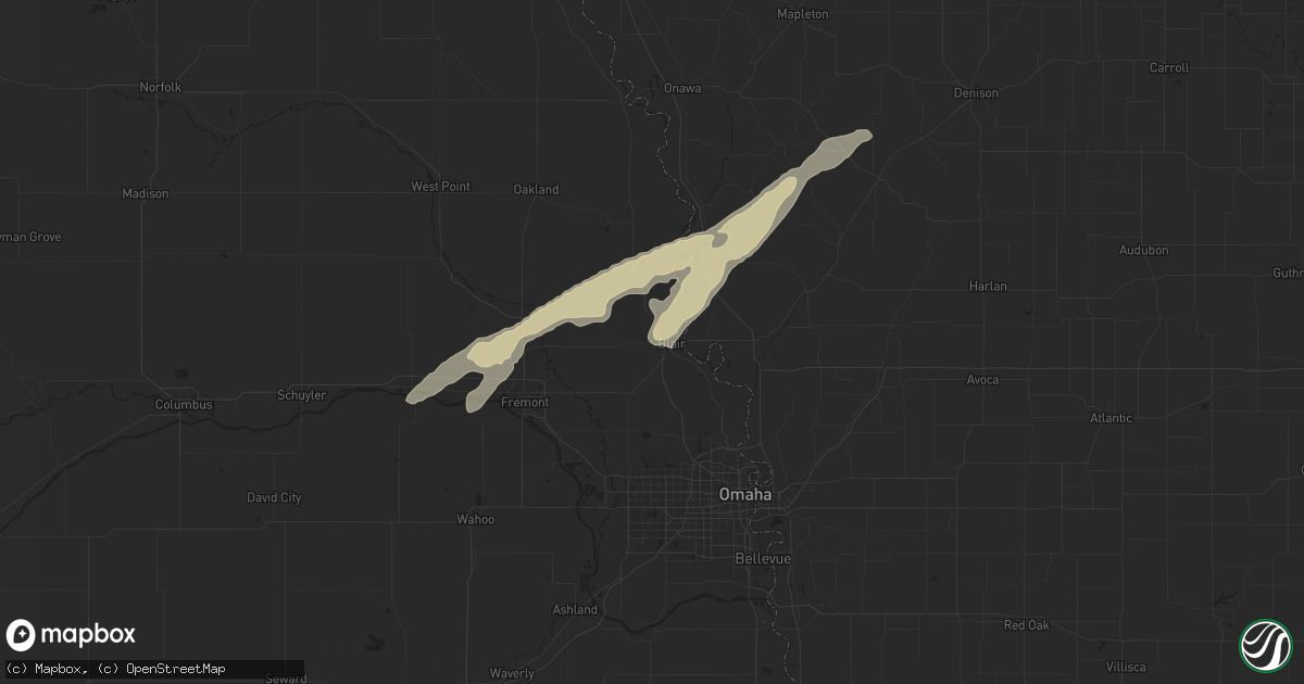 Hail map in Blair, NE on April 30, 2024