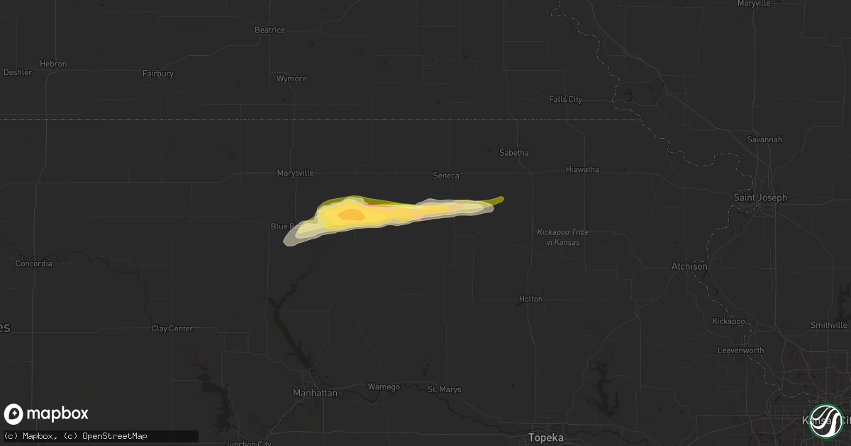 Hail map in Centralia, KS on April 30, 2024