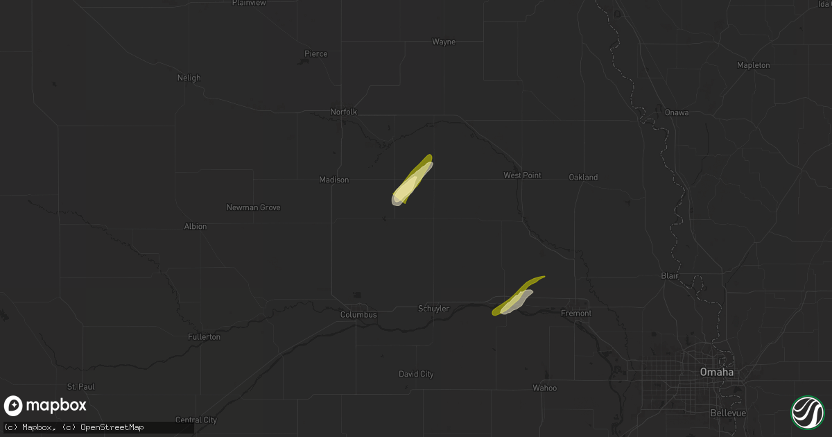 Hail map in Clarkson, NE on April 30, 2024