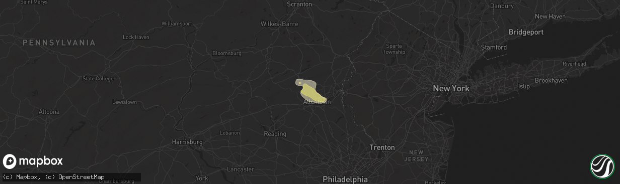 Hail map in Coplay, PA on April 30, 2024
