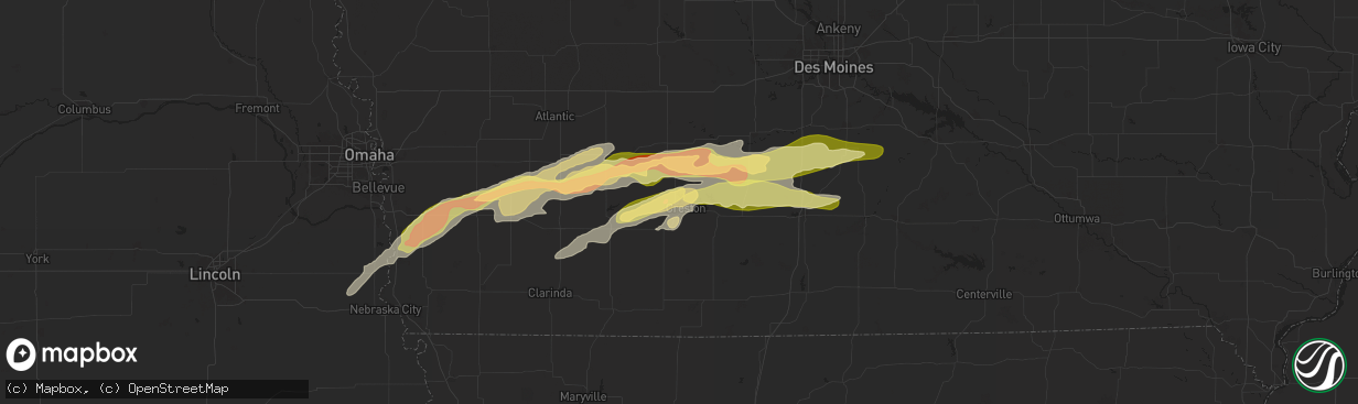 Hail map in Creston, IA on April 30, 2024