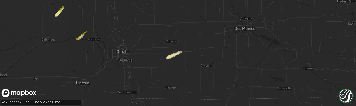 Hail map in Cumberland, IA on April 30, 2024