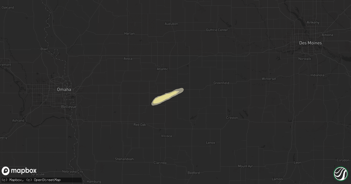 Hail map in Cumberland, IA on April 30, 2024