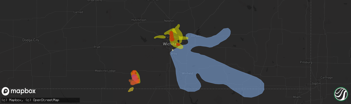 Hail map in Derby, KS on April 30, 2024