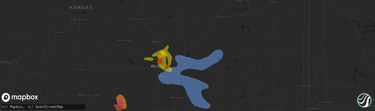 Hail map in El Dorado, KS on April 30, 2024