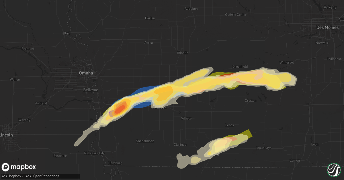 Hail map in Elliott, IA on April 30, 2024