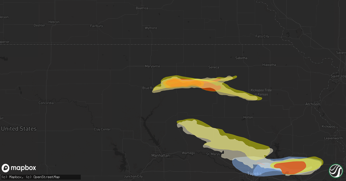 Hail map in Frankfort, KS on April 30, 2024