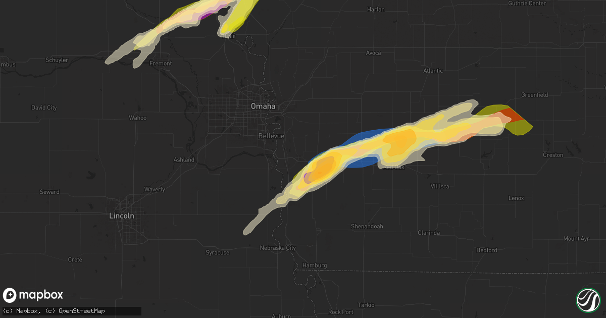 Hail map in Glenwood, IA on April 30, 2024