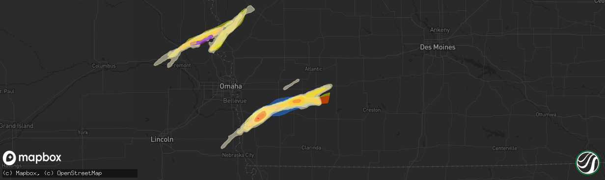 Hail map in Griswold, IA on April 30, 2024