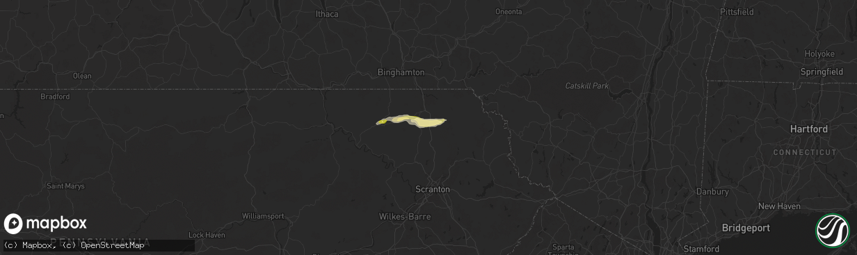 Hail map in Harford, PA on April 30, 2024