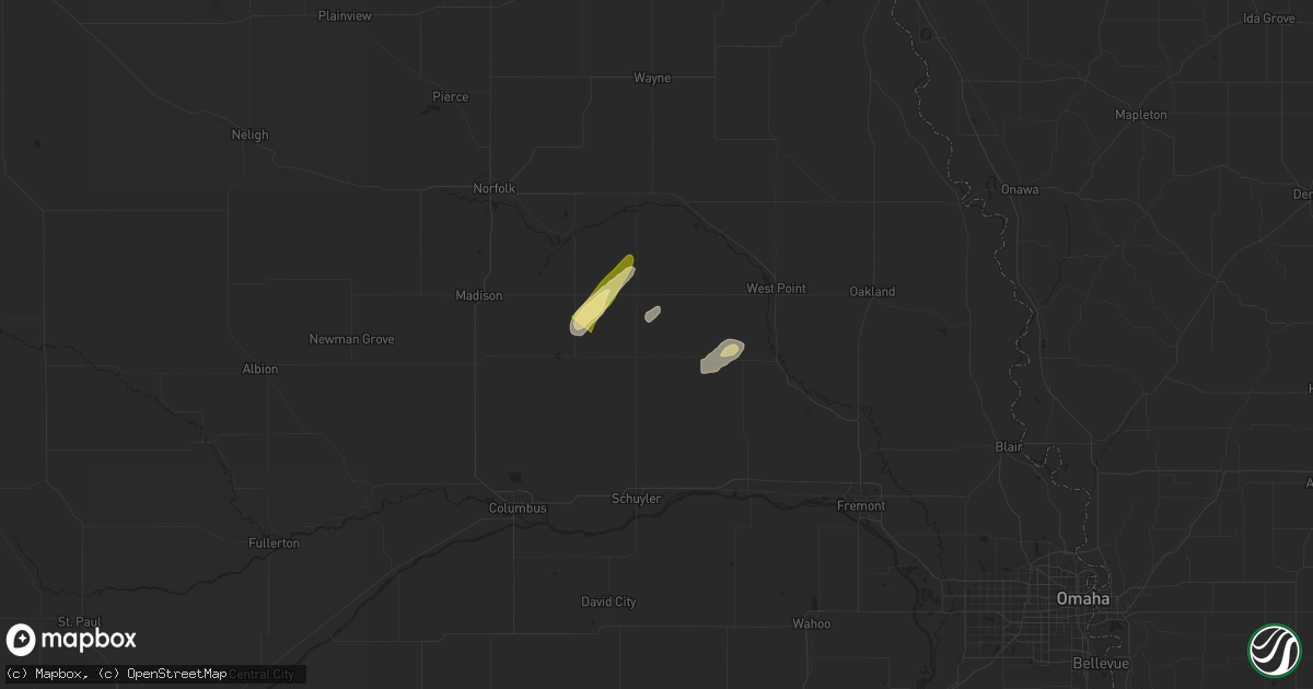 Hail map in Howells, NE on April 30, 2024