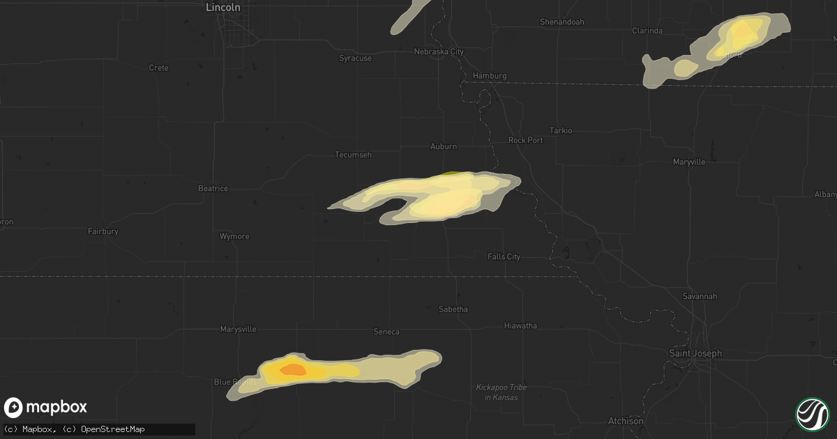 Hail map in Humboldt, NE on April 30, 2024