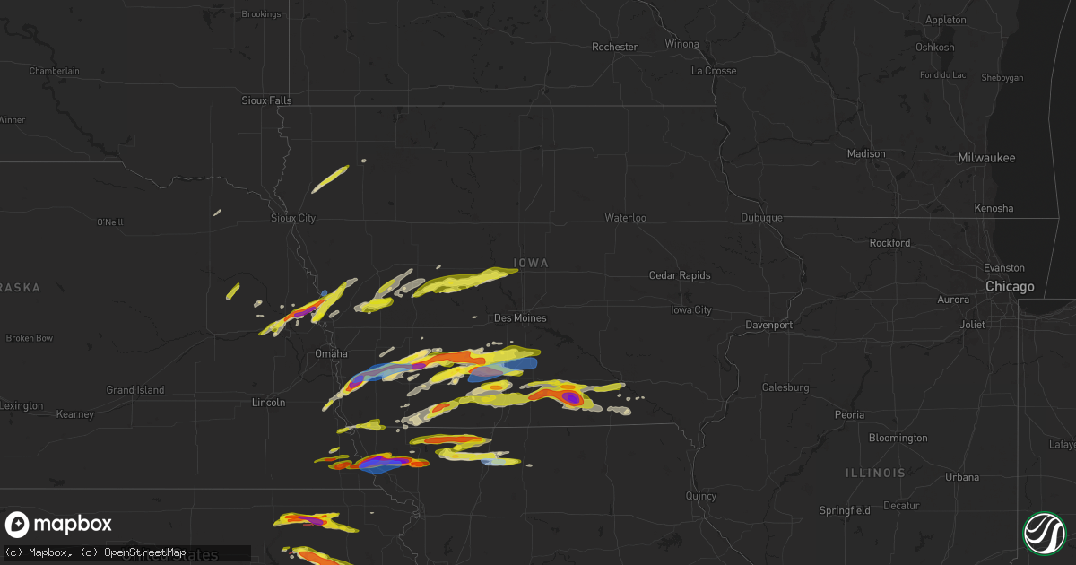Hail map in Iowa on April 30, 2024