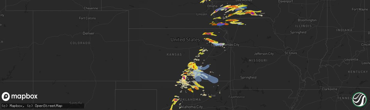 Hail map in Kansas on April 30, 2024
