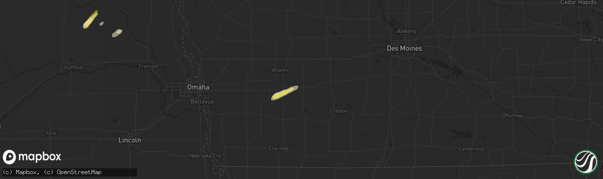 Hail map in Massena, IA on April 30, 2024