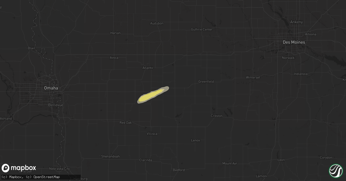 Hail map in Massena, IA on April 30, 2024
