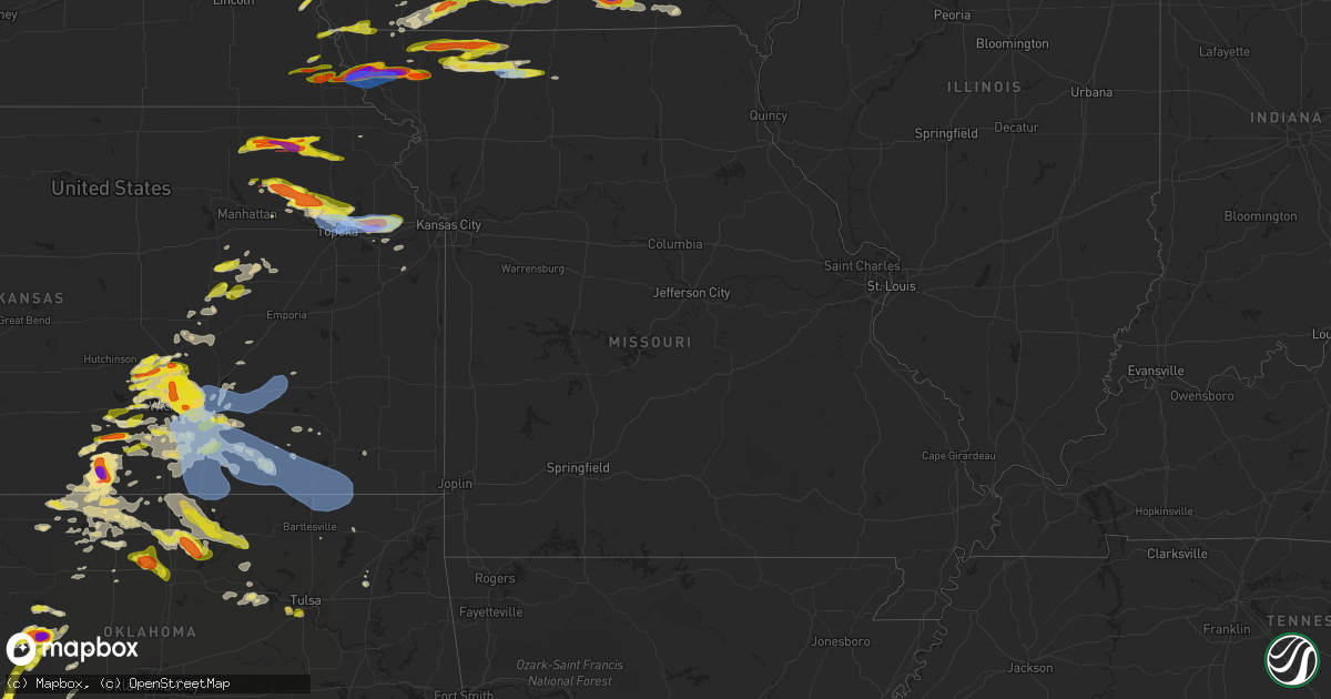Hail map in Missouri on April 30, 2024