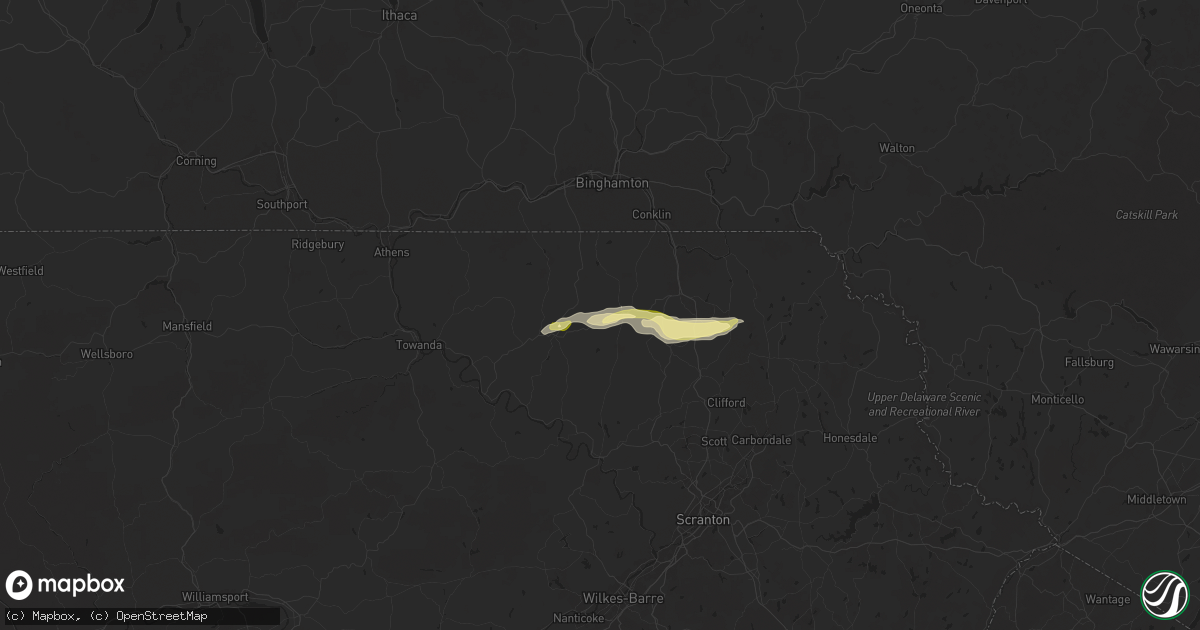Hail map in Montrose, PA on April 30, 2024