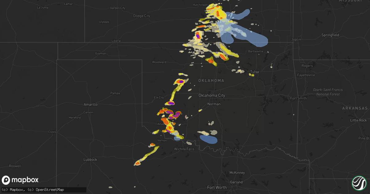 Hail map in Oklahoma on April 30, 2024