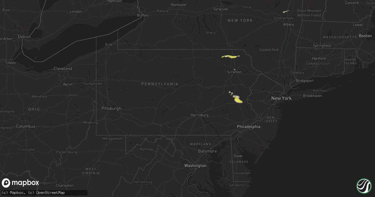 Hail map in Pennsylvania on April 30, 2024