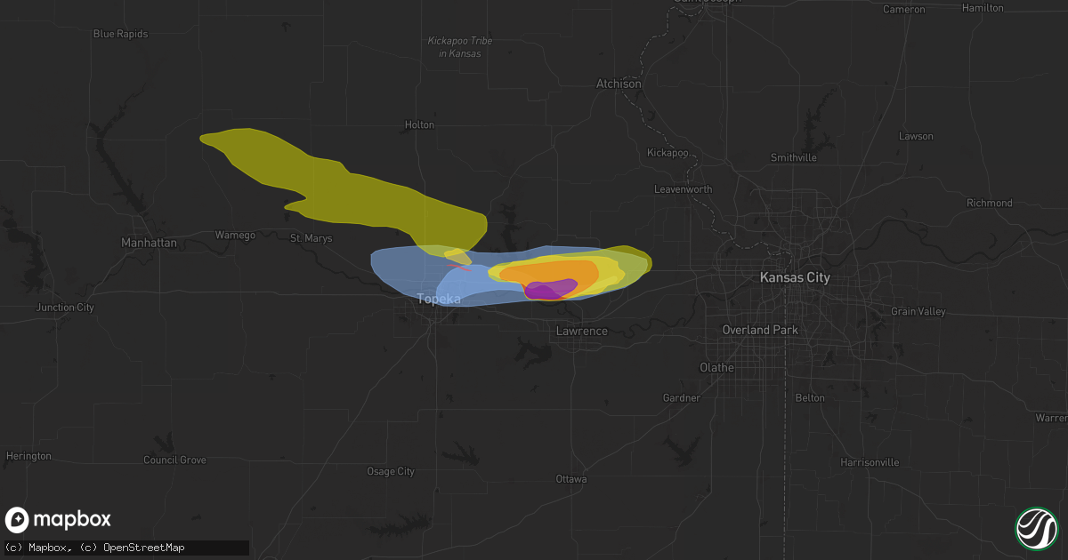 Hail map in Perry, KS on April 30, 2024