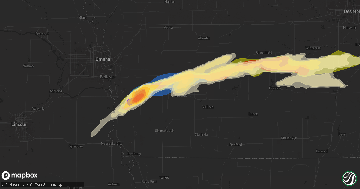 Hail map in Red Oak, IA on April 30, 2024