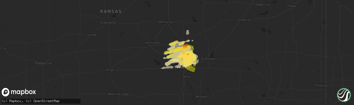 Hail map in Sedgwick, KS on April 30, 2024