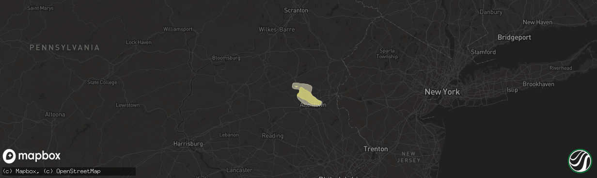 Hail map in Slatington, PA on April 30, 2024