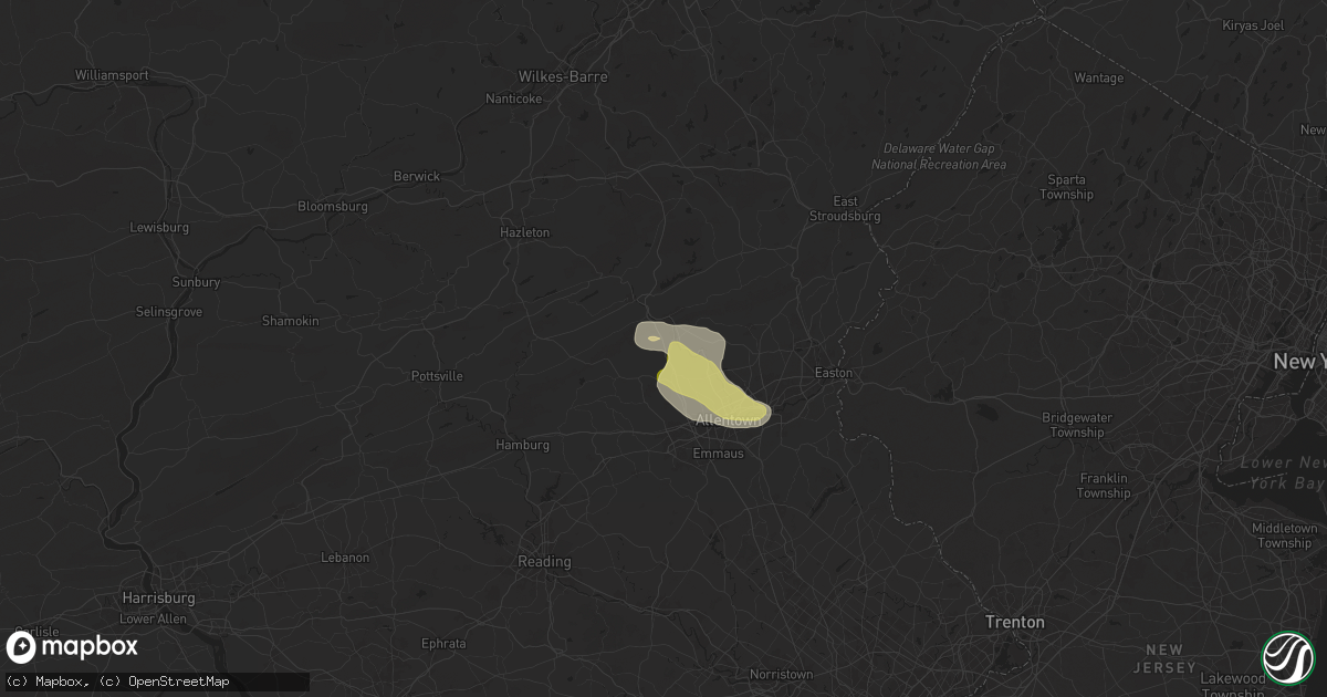 Hail map in Slatington, PA on April 30, 2024
