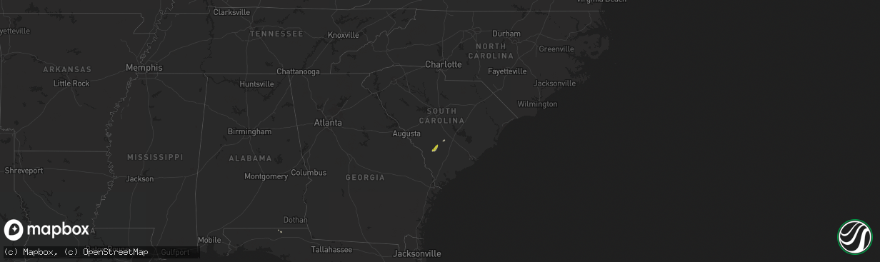 Hail map in South Carolina on April 30, 2024