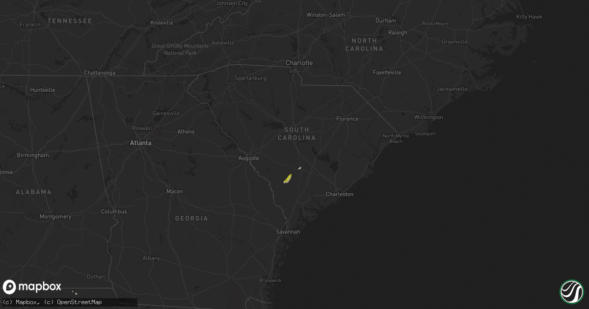 Hail map in South Carolina on April 30, 2024