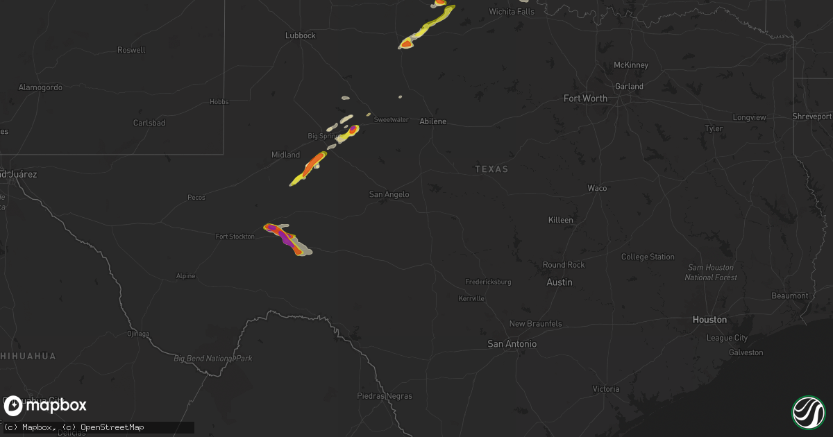 Hail map in Texas on April 30, 2024