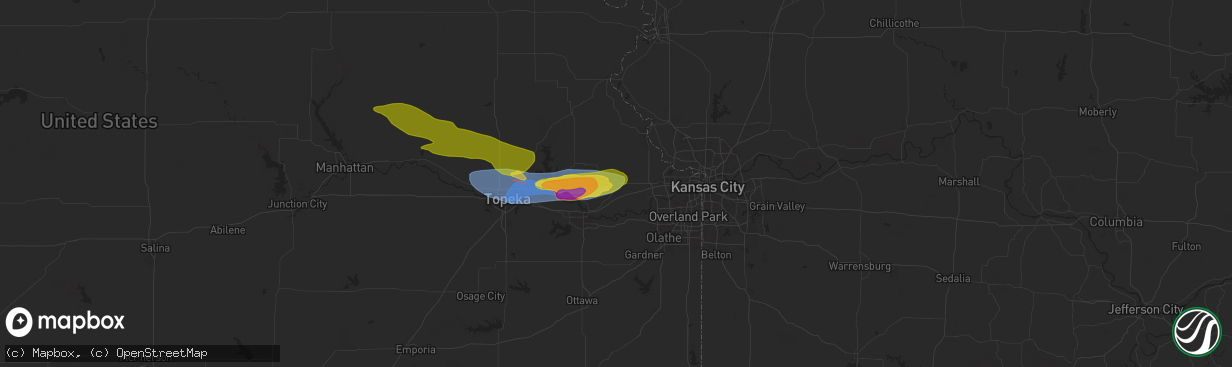 Hail map in Tonganoxie, KS on April 30, 2024