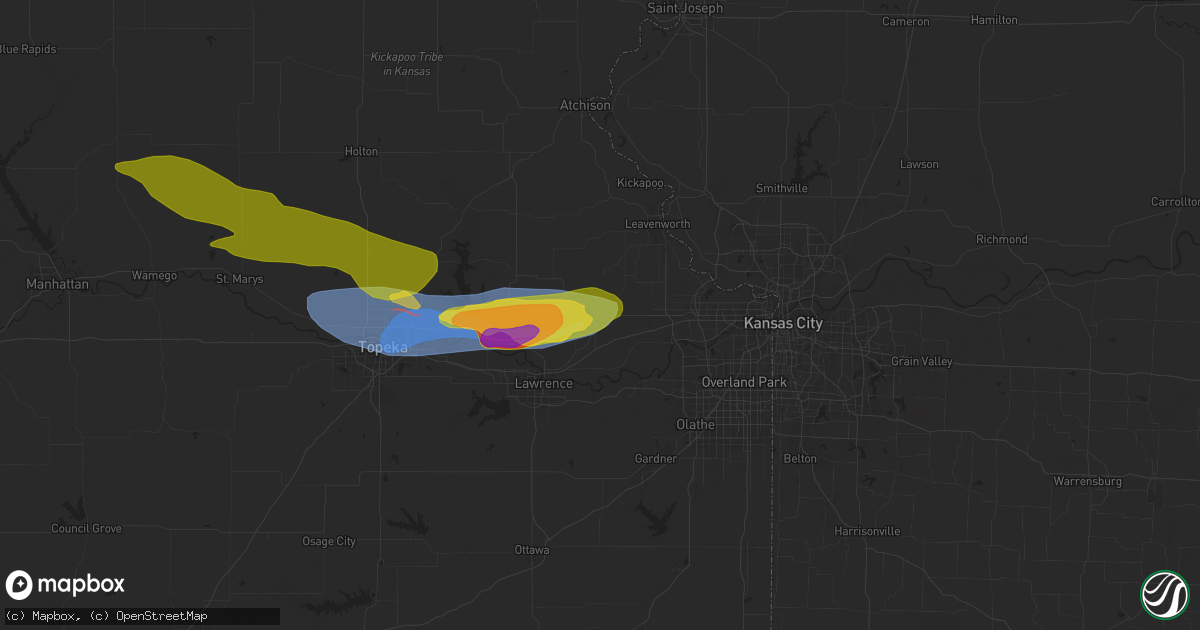 Hail map in Tonganoxie, KS on April 30, 2024