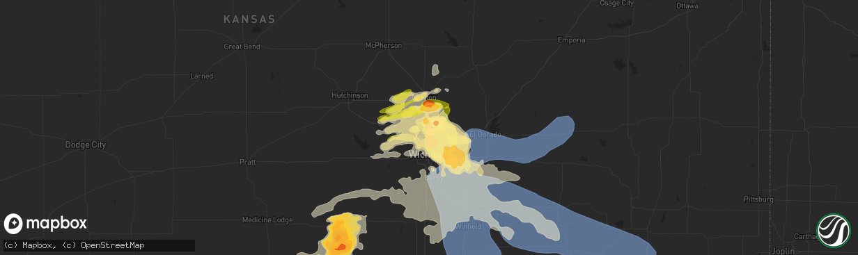 Hail map in Valley Center, KS on April 30, 2024